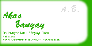 akos banyay business card