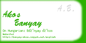 akos banyay business card